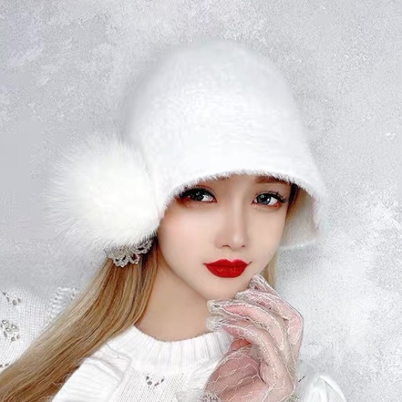 Vegan mink fur hat